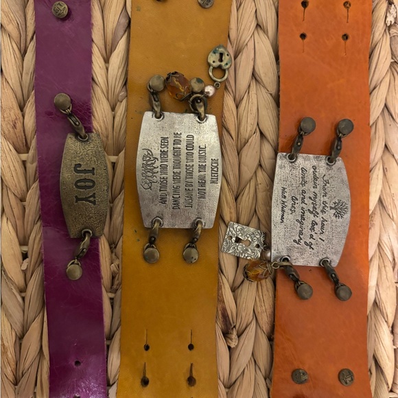 Lenny & Eva Lot Wide Band Cuffs with Adornments - Picture 5 of 6